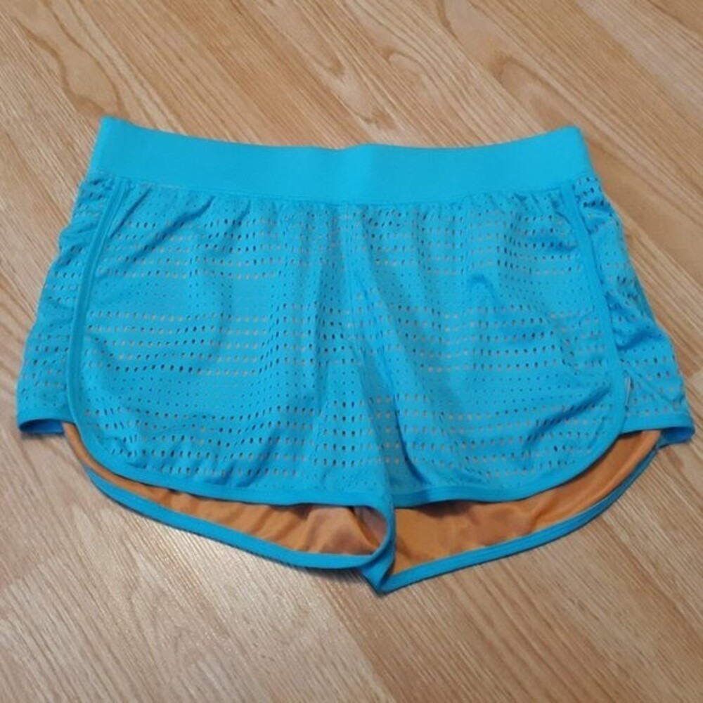 Champion Athletic Running Mesh Shorts Aqua Blue Size Large women's D16